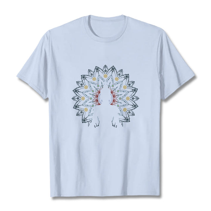 Buddha Stones曼荼羅花座仏陀柄Tシャツ - ライトシアン - 2XL - image 18