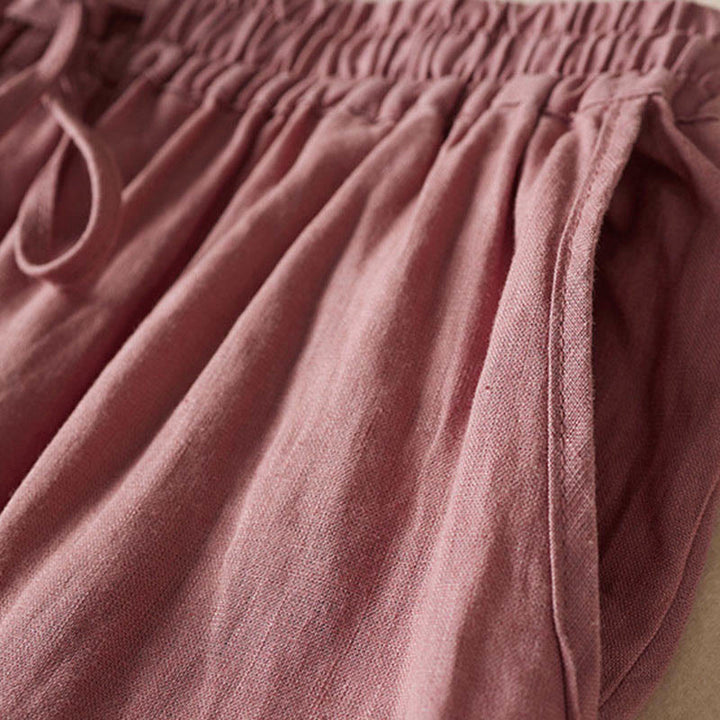 レディース ハーレムパンツ スモールフラワー刺繍 コットンリネン ポケット付き 夏用 Buddha Stones - image 13