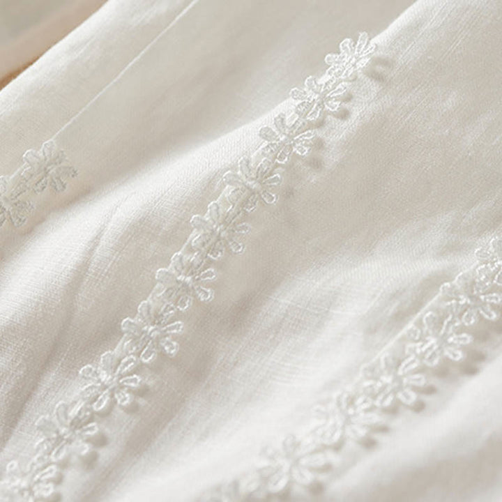 レディース ハーレムパンツ スモールフラワー刺繍 コットンリネン ポケット付き 夏用 Buddha Stones - image 22