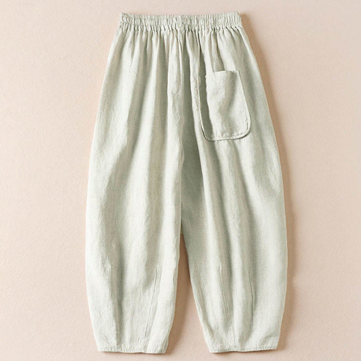 レディース ハーレムパンツ スモールフラワー刺繍 コットンリネン ポケット付き 夏用 Buddha Stones - image 24