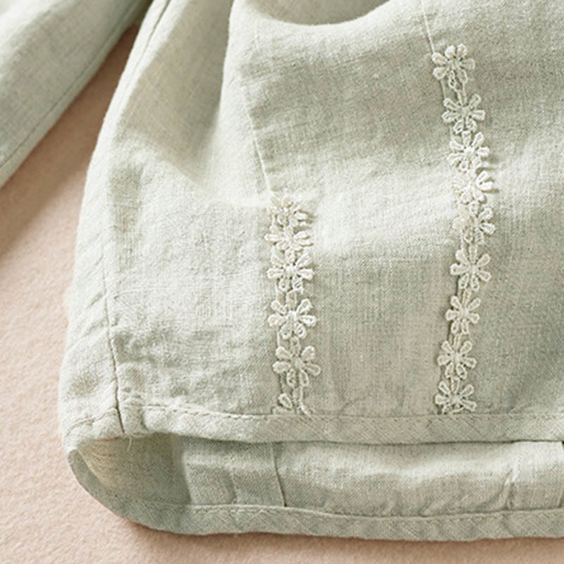 レディース ハーレムパンツ スモールフラワー刺繍 コットンリネン ポケット付き 夏用 Buddha Stones - image 25