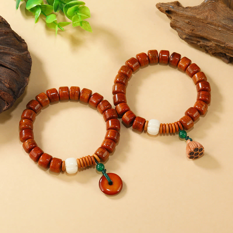 Buddha Stones骨ビーズ蓮平和のお守りチャームデザイン悟りブレスレット - image 10