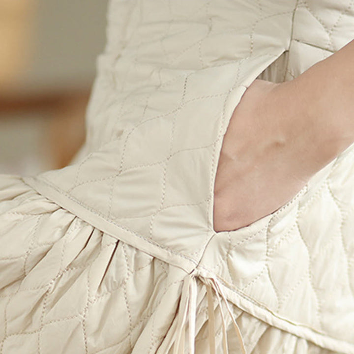 Buddha Stones無地 伸縮性ウエスト コットン レディース ストレートスカート ポケット付き - image 11