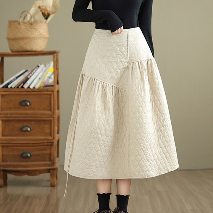 Buddha Stones無地 伸縮性ウエスト コットン レディース ストレートスカート ポケット付き - image 7