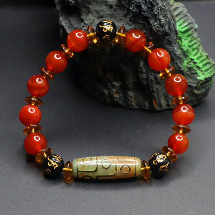 Buddha Stones赤瑪瑙 九眼天珠 六真言 静寂のブレスレット - image 11