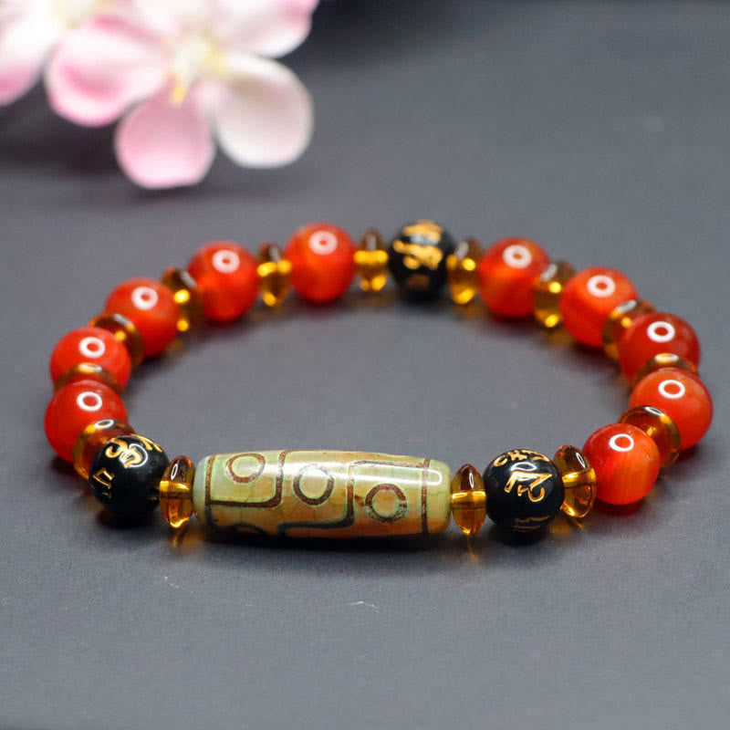Buddha Stones赤瑪瑙 九眼天珠 六真言 静寂のブレスレット - image 10