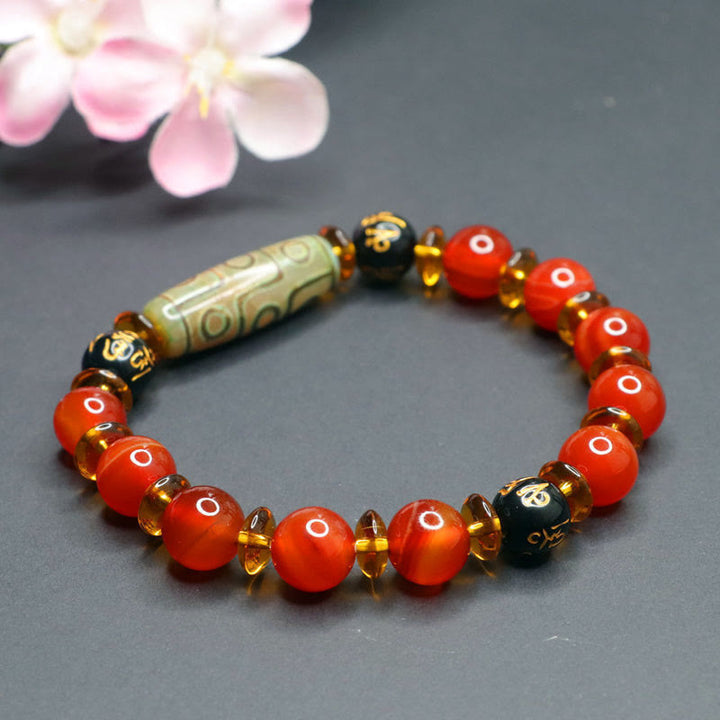 Buddha Stones赤瑪瑙 九眼天珠 六真言 静寂のブレスレット - image 13