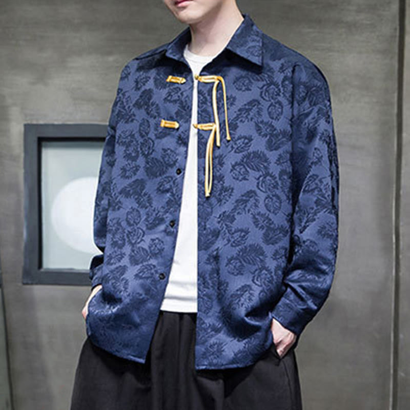 Buddha Stonesカエルボタン 葉柄 長袖 メンズ 唐装 ジャケット - image 11