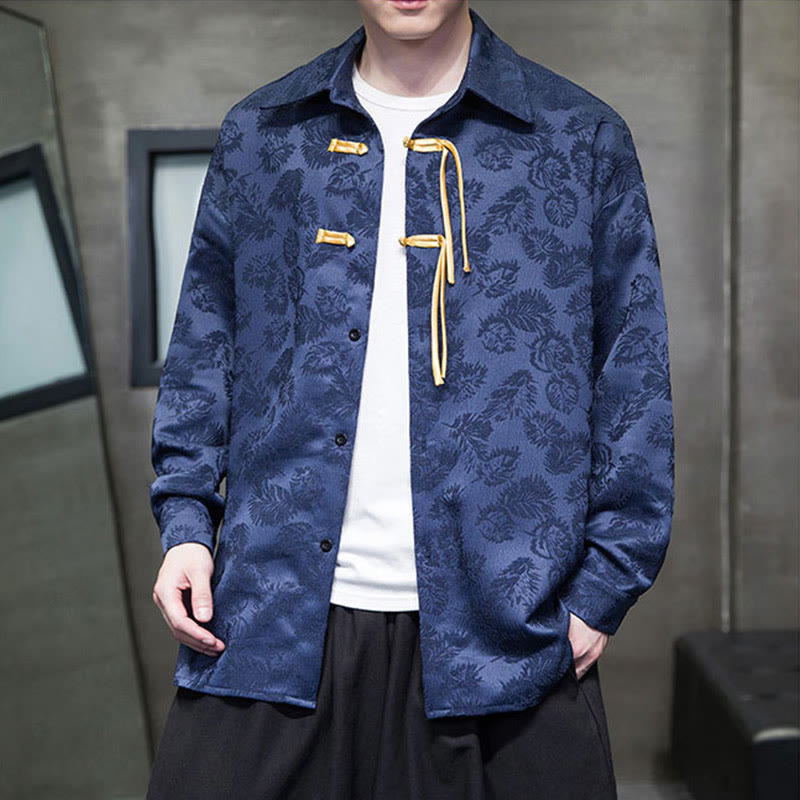 Buddha Stonesカエルボタン 葉柄 長袖 メンズ 唐装 ジャケット - image 10