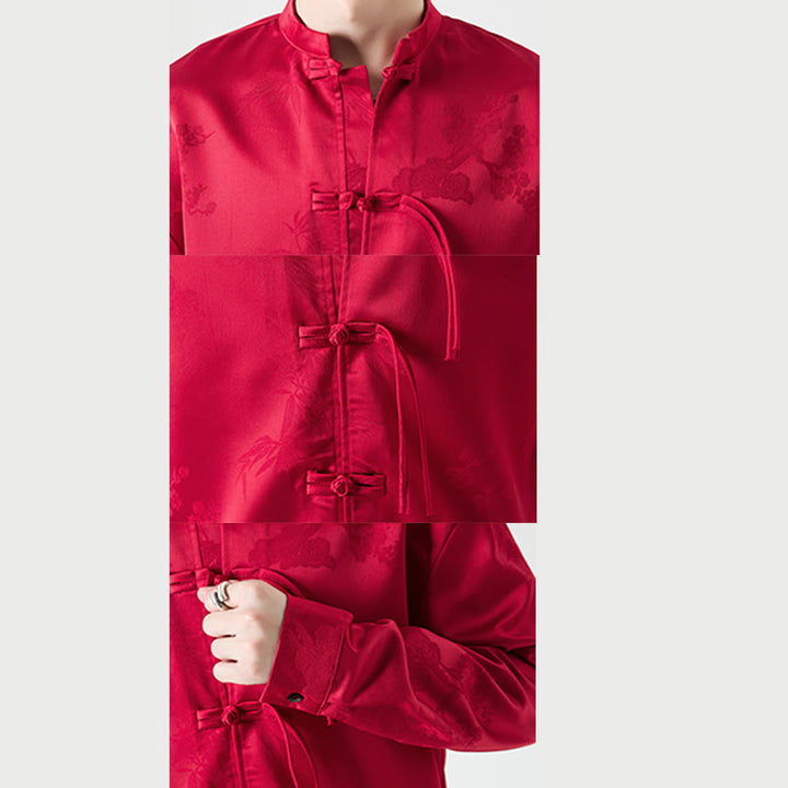 Buddha Stones無地 カエルボタンデザイン 唐装 メンズ 長袖ジャケット - image 9