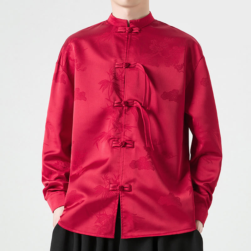 Buddha Stones無地 カエルボタンデザイン 唐装 メンズ 長袖ジャケット - image 1