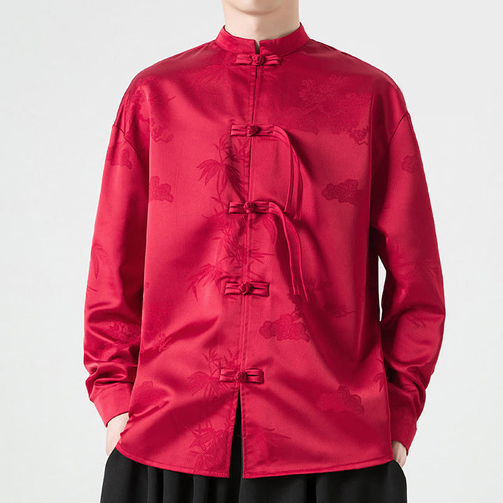 Buddha Stones無地 カエルボタンデザイン 唐装 メンズ 長袖ジャケット - image 1