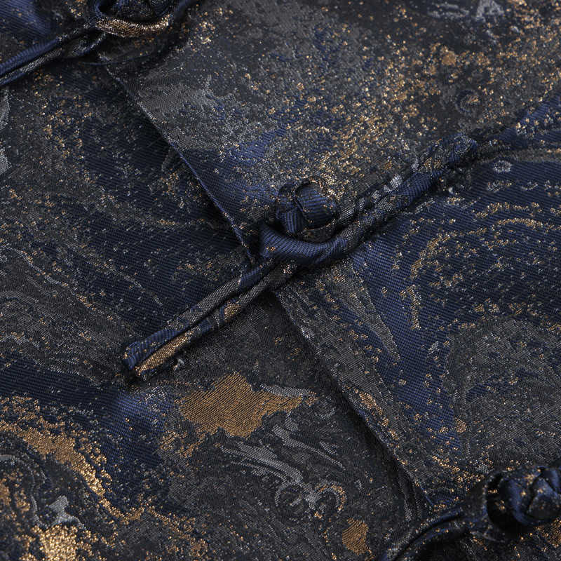 Buddha Stonesと青い流水山カエルボタンの長袖メンズジャケット(ポケット付き) - image 7