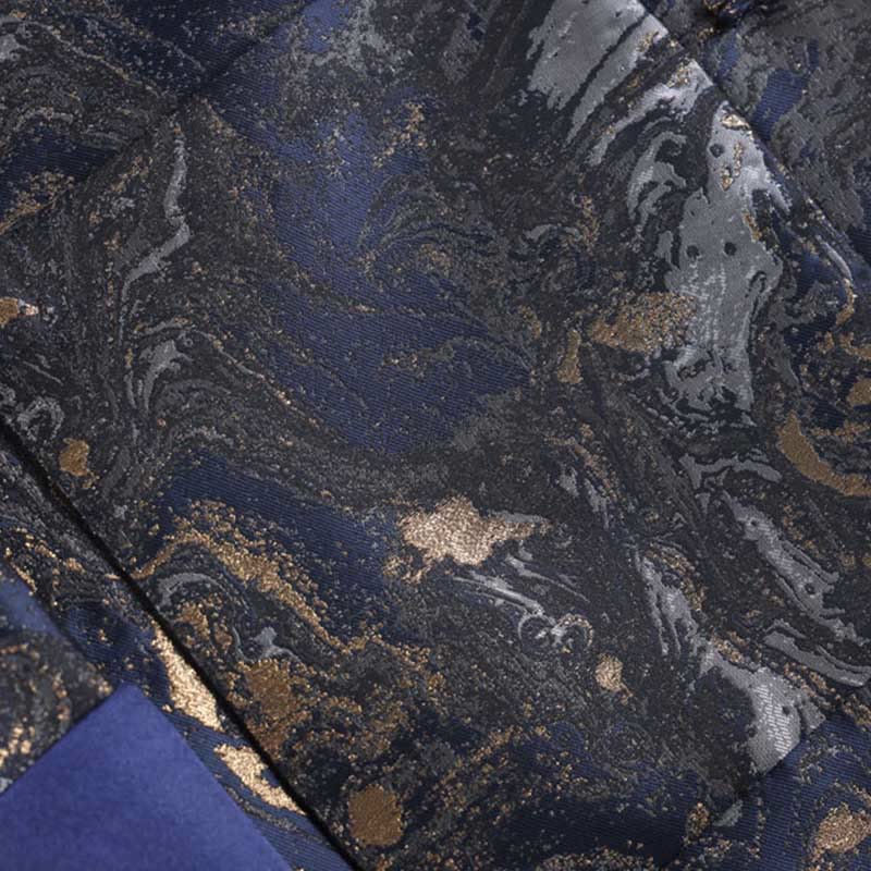 Buddha Stonesと青い流水山カエルボタンの長袖メンズジャケット(ポケット付き) - image 8