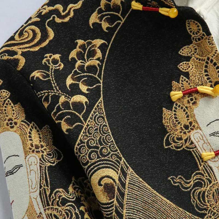 Buddha Stones石観音カエルボタン長袖メンズジャケット - image 9