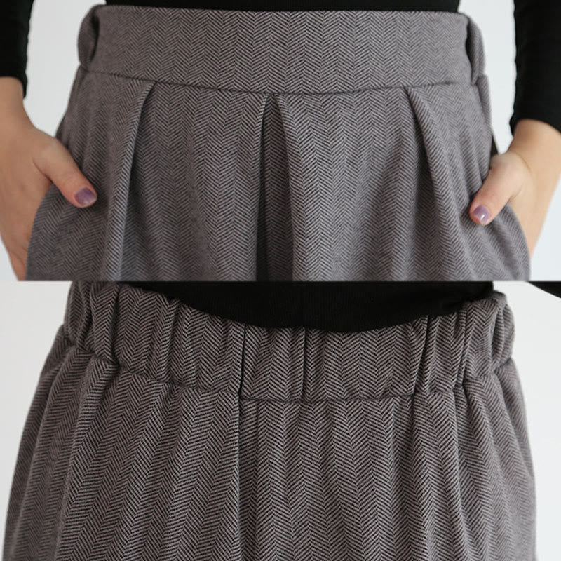 Buddha Stones無地 伸縮性ウエストバンドデザイン レディース 7-8丈 ワイドレッグパンツ ポケット付き - image 11