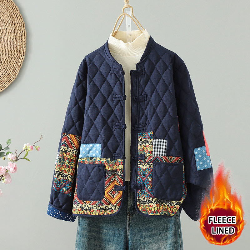 Buddha Stonesエスニック フロッグボタン パッチワーク レディース 厚手コットン 長袖ジャケット ポケット付き - 黄色の花柄 - US8-10,UK/AU12-14,EU40-42 (2XL) - image 5