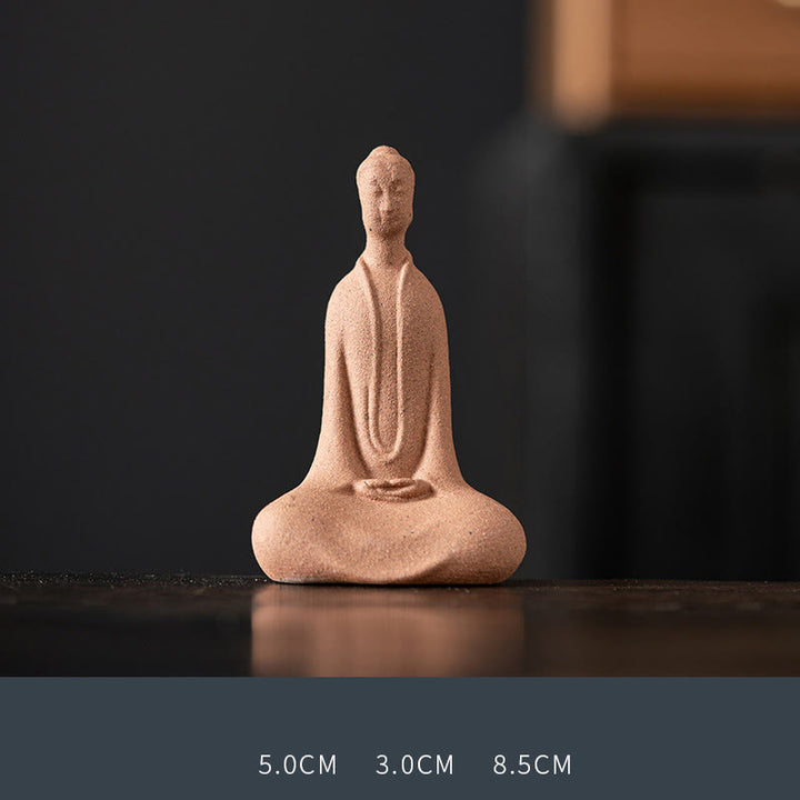 Buddha Stones座像 祈り 陶器 禅 室内装飾 5*3*8.5cm - 仏像 5*3*8.5cm - image 0