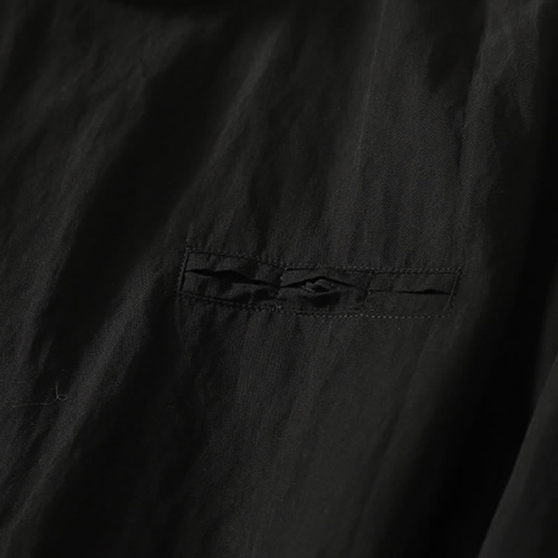 Buddha Stones秋スタンドカラー中国風フロッグボタンシンプルデザイン長袖レディースコットンシャツ - image 13