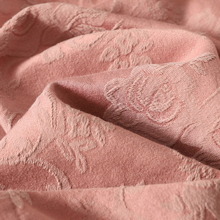 Buddha Stones春の無地ジャカードデザイン レディース コットン 禅 長袖シャツ - image 16