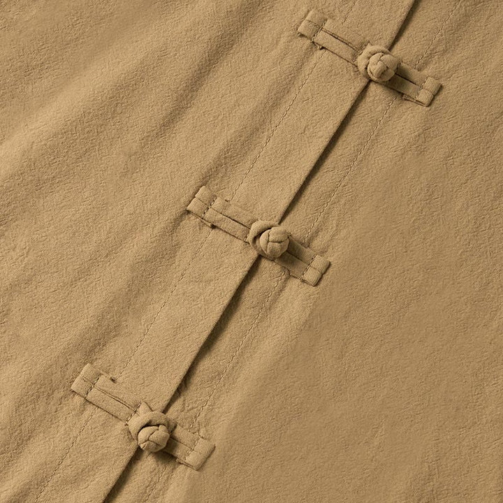 Buddha Stonesエスニック フロッグボタン 長袖 スタンドカラー レディース コットンシャツ ポケット付き - image 4