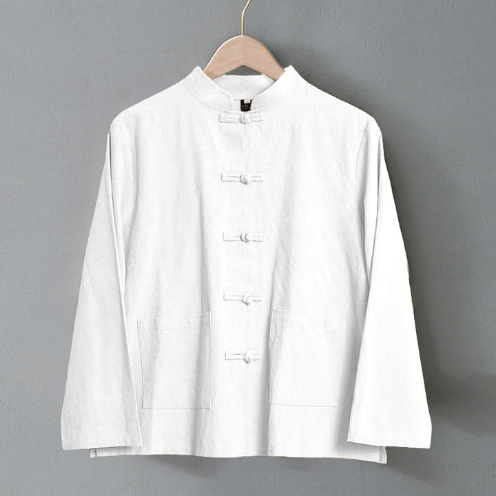 Buddha Stonesエスニック フロッグボタン 長袖 スタンドカラー レディース コットンシャツ ポケット付き - image 8