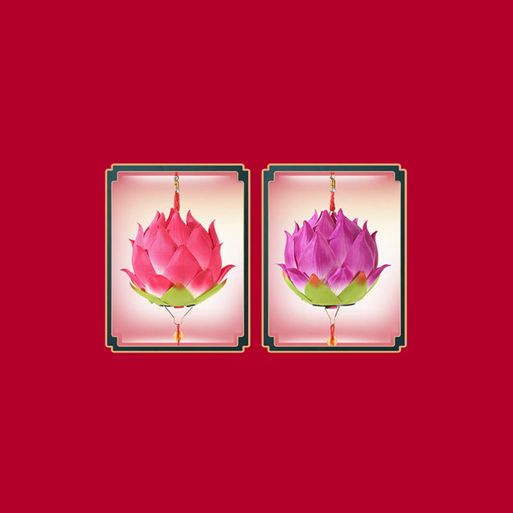Buddha StonesDIY蓮の花ドラゴンランタンタッセルランプ装飾