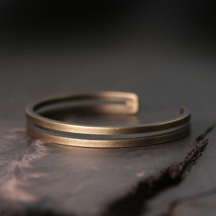 Buddha Stonesの素朴な銅製幸運バイキングカフブレスレット