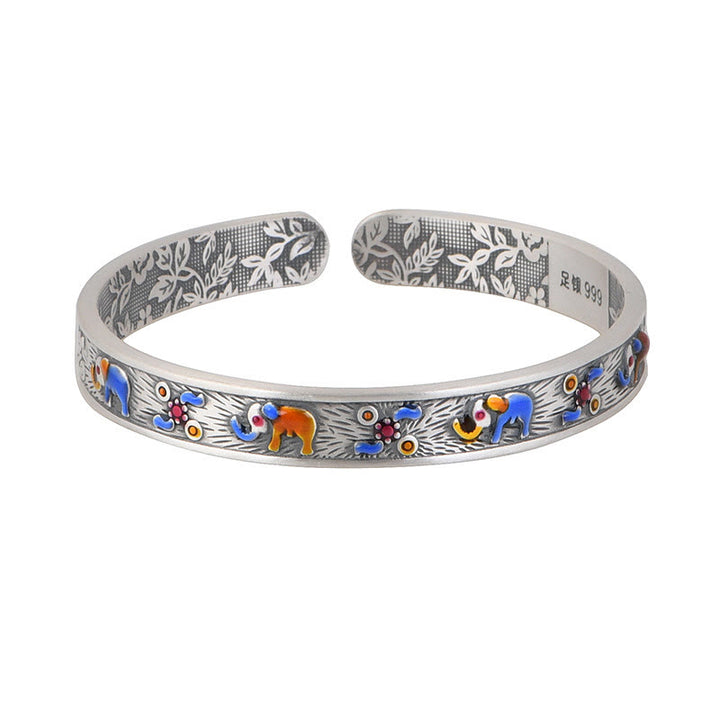 Buddha Stones999スターリングシルバー 象の強さと知恵のブレスレット カフバングル - image 8