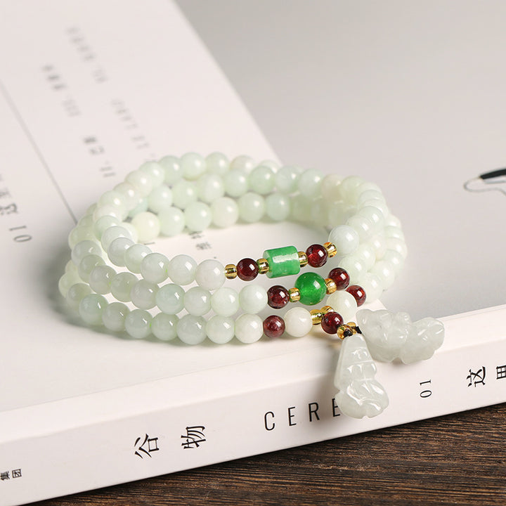 Buddha Stones天然翡翠PiXiu仏陀 豊穣のブレスレット
