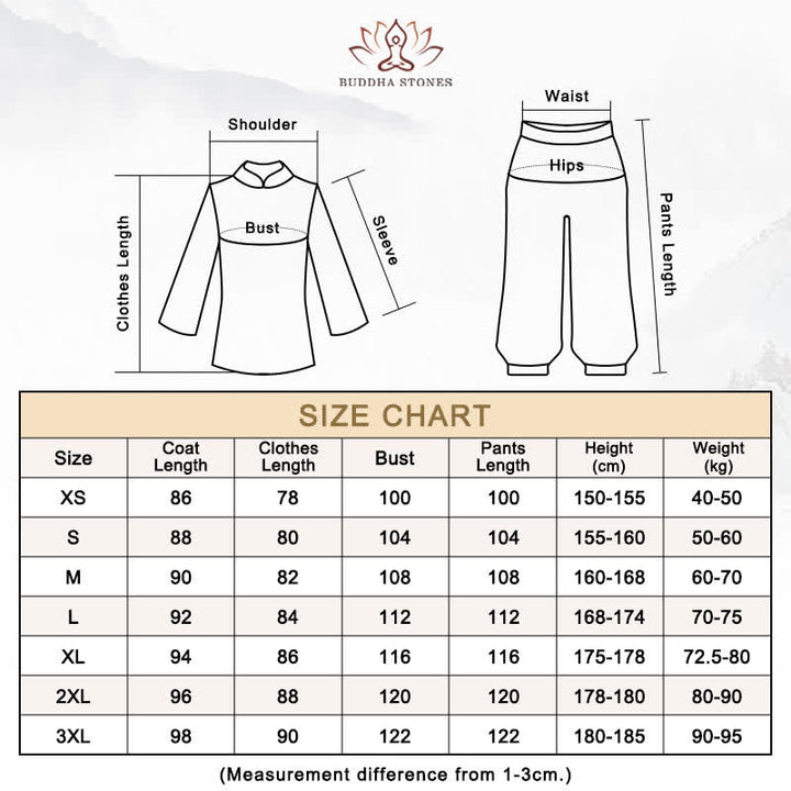 Buddha Stones3個 陰陽樹 太極拳 スピリチュアル 禅 練習 瞑想 祈り ユニフォーム ユニセックス 服セット