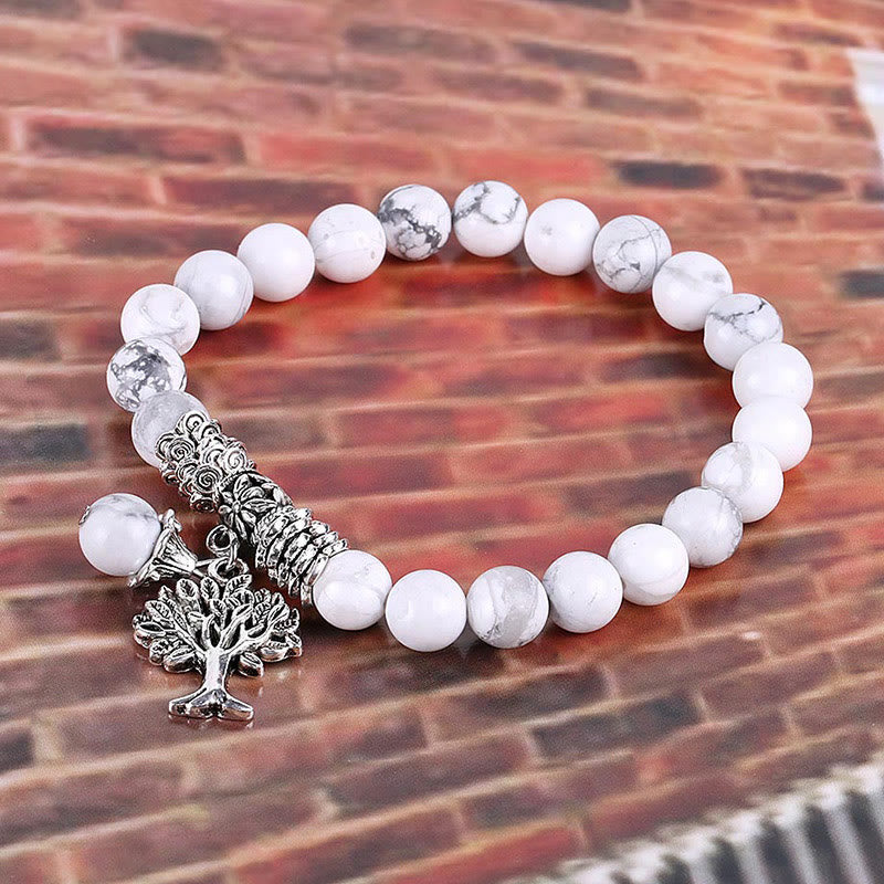 Buddha Stones天然石 生命の樹 ラッキーチャーム ストレッチブレスレット