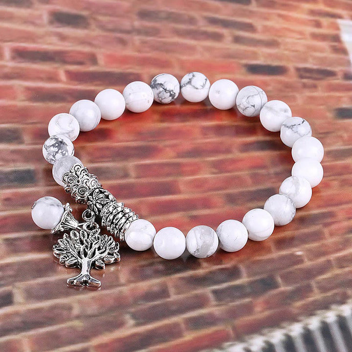 Buddha Stones天然石 生命の樹 ラッキーチャーム ストレッチブレスレット