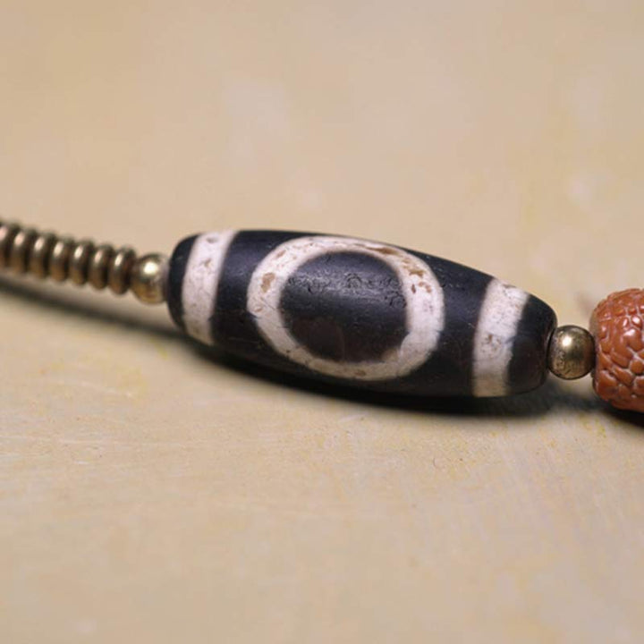 Buddha Stones108Malaルドラークシャ ビーズ 菩提樹 シード ビーズ 幸運 縁起 タッセル ブレスレット