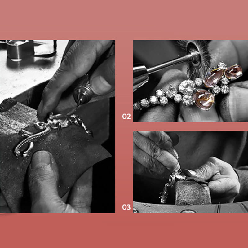 Buddha Stones925スターリングシルバー 龍年 縁起の良い金龍 幸運の赤いロープチェーンブレスレット - image 17