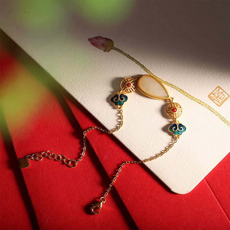 925スターリングシルバー 和田白翡翠 ウォータードロップチェーンネックレス ペンダント ブレスレット