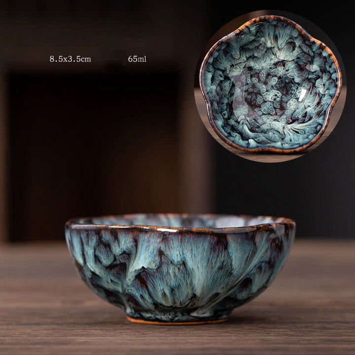 Buddha Stones桃の花模様 陶器 ティーカップ 花 ティーカップ