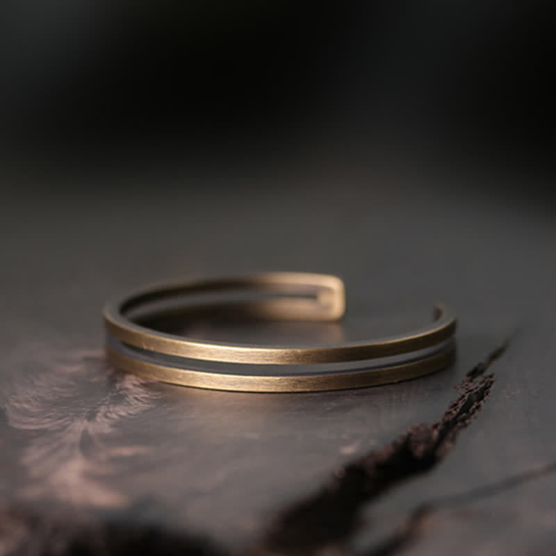 Buddha Stonesの素朴な銅製幸運バイキングカフブレスレット