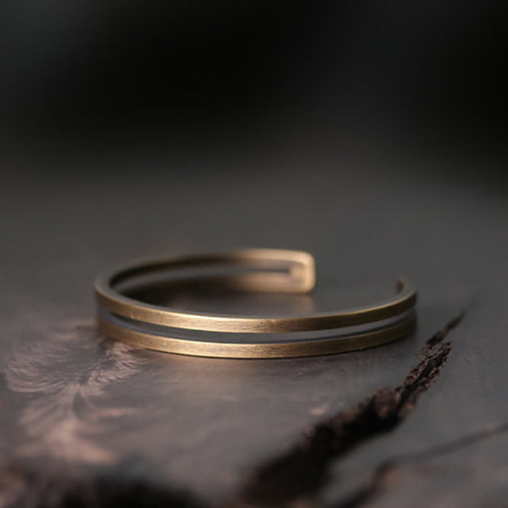 Buddha Stonesの素朴な銅製幸運バイキングカフブレスレット