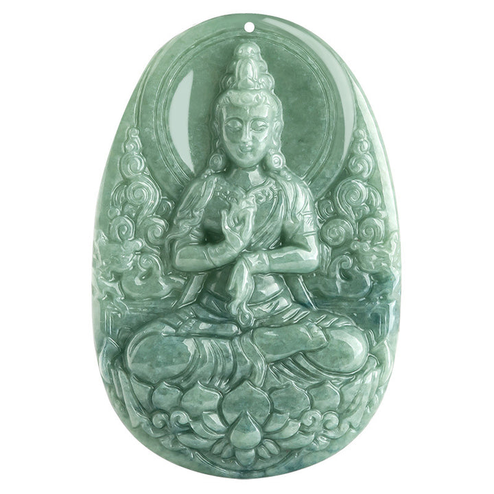Buddha Stones天然翡翠 観音菩薩 お守り 富のネックレス ペンダント - image 10