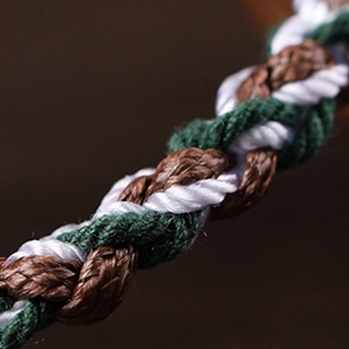 Buddha Stonesハンドメイド チベットシルバー 925 スターリングシルバー ザキラム 富の女神 ラクダの骨 守護 編み込みブレスレット