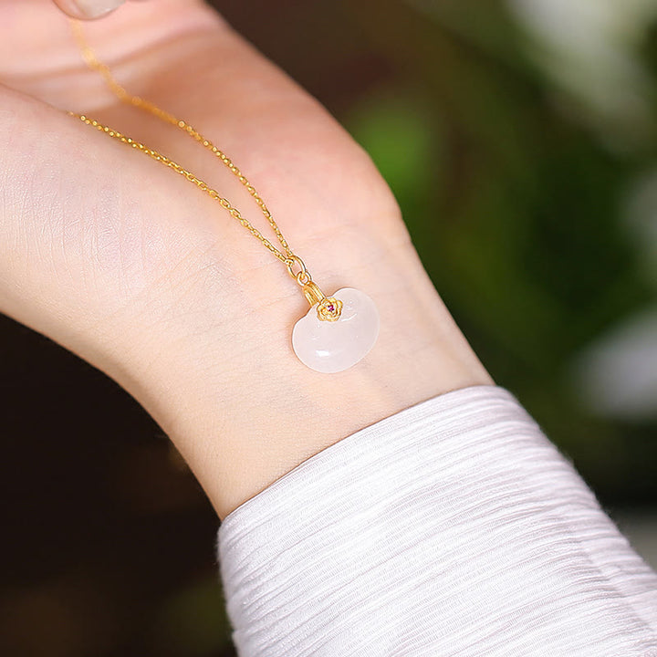 Buddha Stones925 スターリングシルバー 天然和田翡翠 シアン翡翠 幸運の笑う仏陀 蝶のネックレスペンダント - 和田玉の幸運の錠前 - image 7