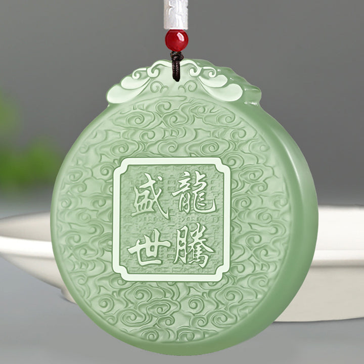 Buddha Stones中国の十二支 龍 翡翠 幸運のネックレス ストリングペンダント - image 5