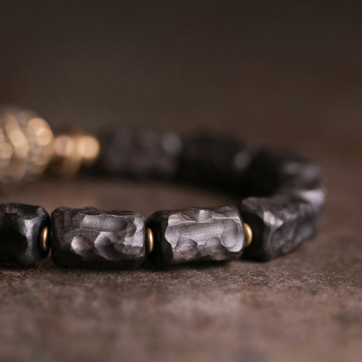 Buddha Stones黒檀 銅 バランス 守護 カップル ブレスレット