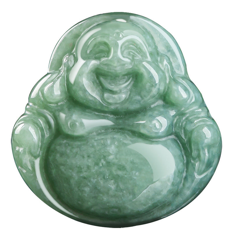 Buddha Stones笑う仏陀 シアン翡翠 成功のネックレス ストリングペンダント - image 9