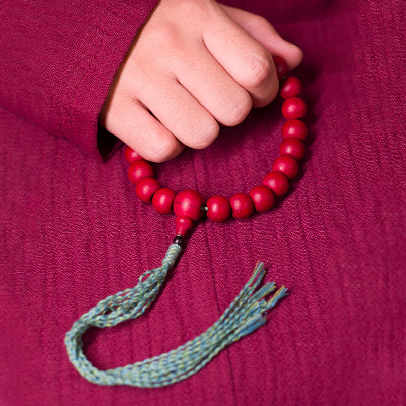 Buddha Stonesアベリア・ビフローラ 木製 邪気払い 手首用Mala