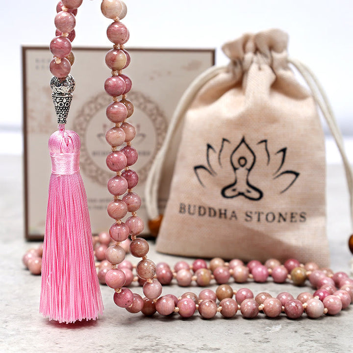 Buddha Stones 108Malaロードナイトビーズ ヨガ 瞑想 祈り ビーズ ブレスレット