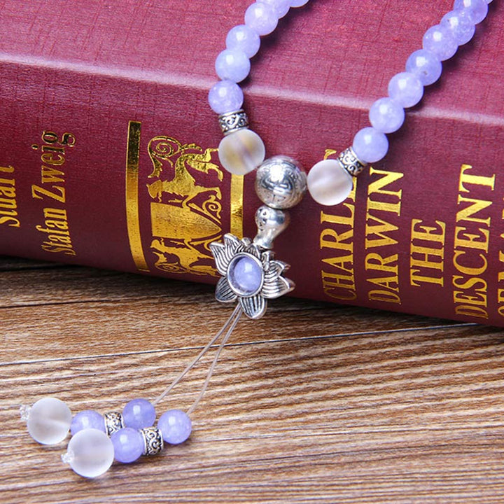 Buddha Stonesパープルジャスパービーズ 強さのブレスレットMala