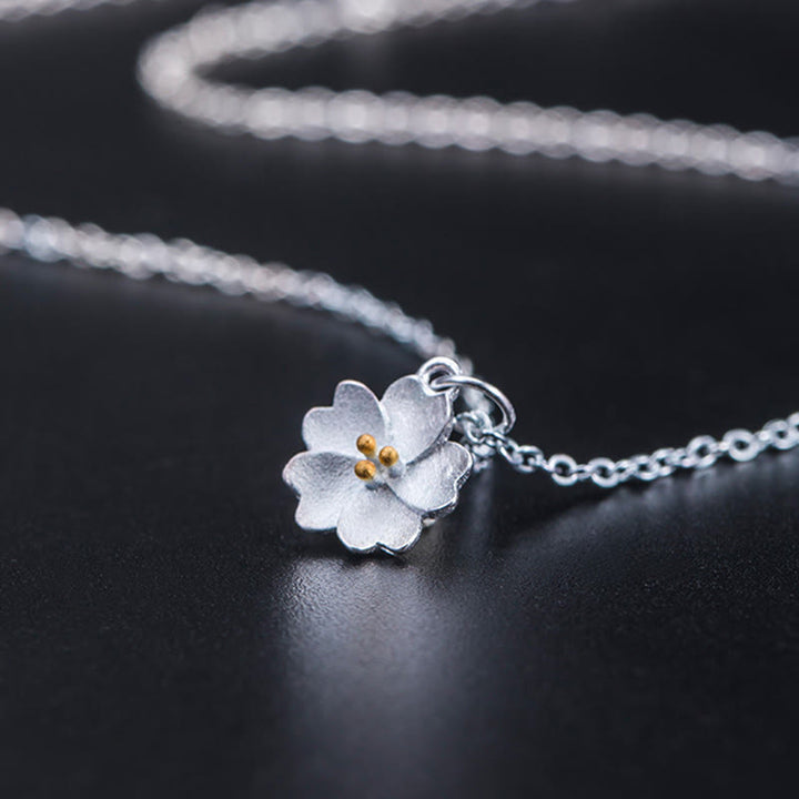 Buddha Stones925スターリングシルバー 桜の花の祝福ネックレスペンダント