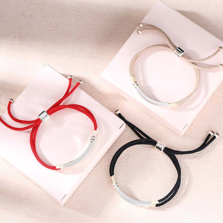 Buddha Stones925 スターリングシルバー レッドストリング レイヤードブレイドブレスレット